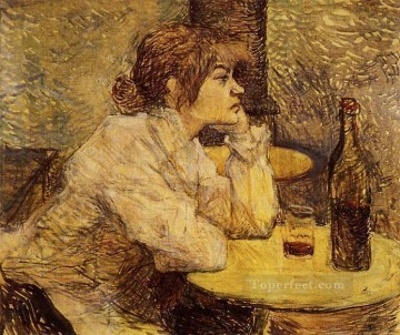 アンリ・ド・トゥールーズ・ロートレック Painting - 二日酔い 別名『酒飲み』ポスト印象派アンリ・ド・トゥールーズ・ロートレック